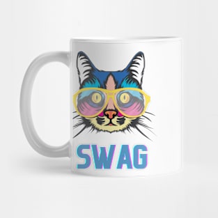 Cat wearing glass swag Mug